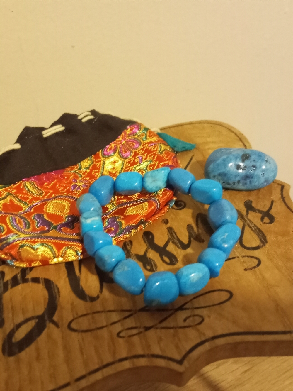 Turquoise Bead Stretch Bracelet w/ Accessories ~ Free Shipping! ☆